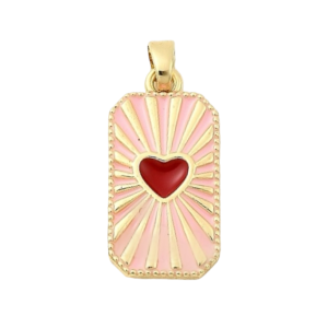 PINK RAY HEART PLAQUE