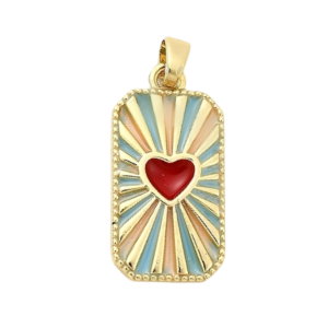 MULTICOLORED RAY HEART PLAQUE