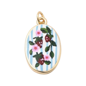 PINK & BLUE FLOWER PLAQUE